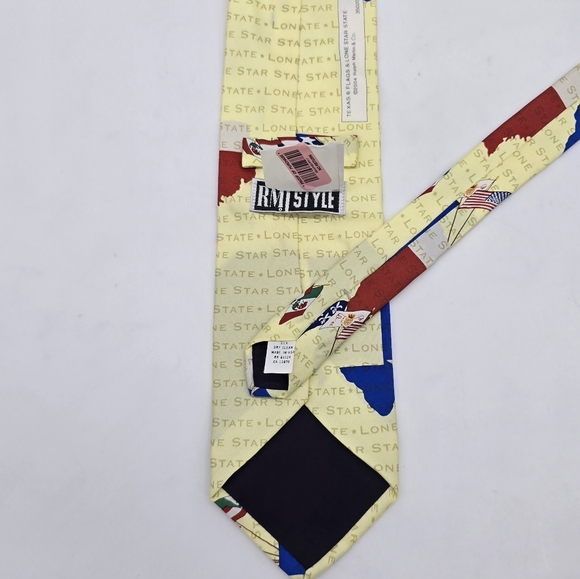 NWT RM Style Ralph Marlin & Co. Silk Tie Lone Star State Texas Yellow - Picture 3 of 4